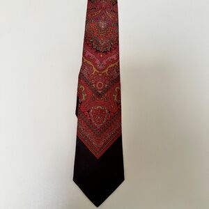 Vintage Rhodia Italia Paisley Slim Tie Woven In Italy 100% Acetate